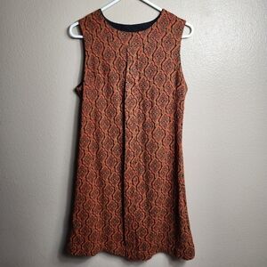 Joan Curtis Vintage 60s Go Go Womens Geo Print Sleeveless Knit Mini Dress-Size S